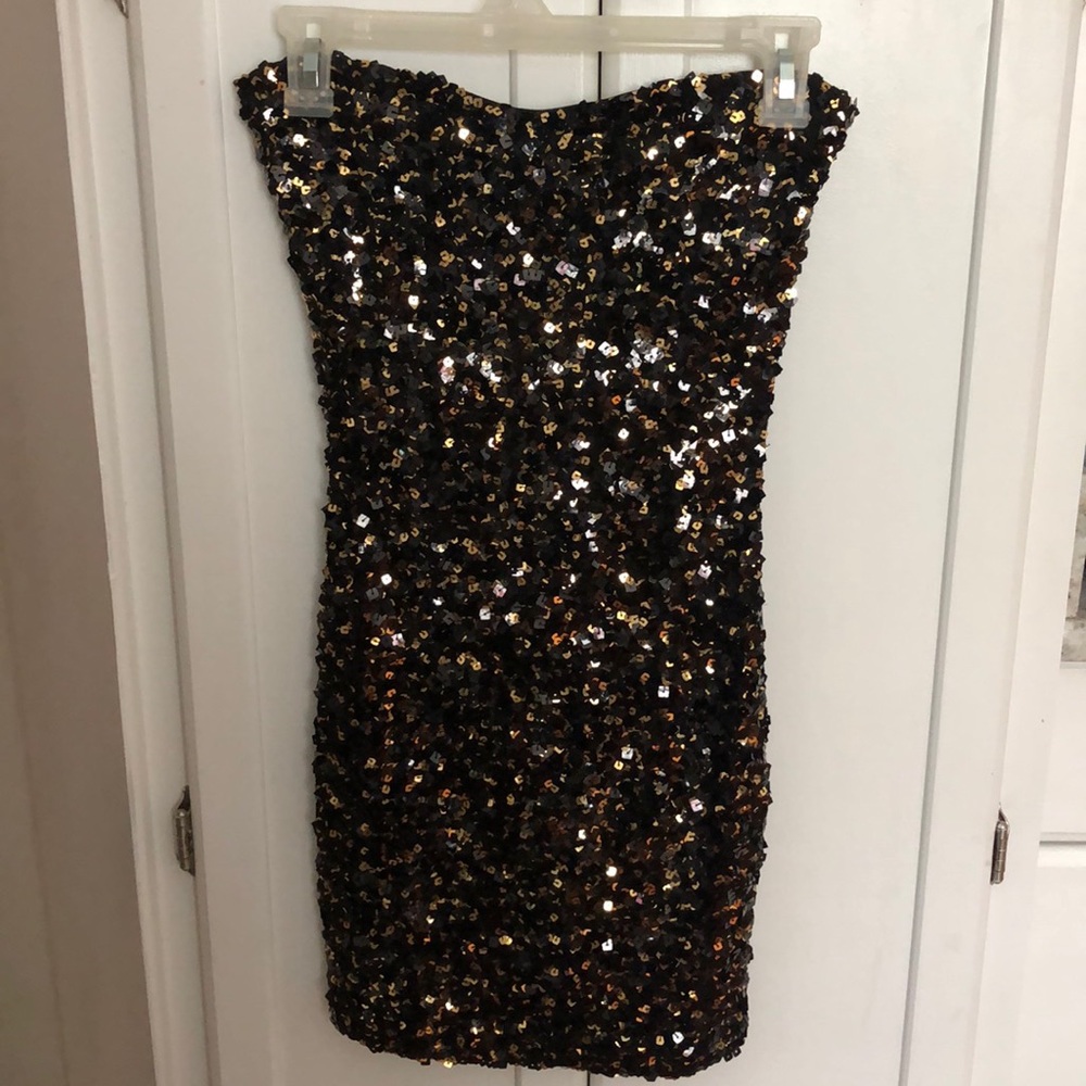 Black and gold cocktail dress